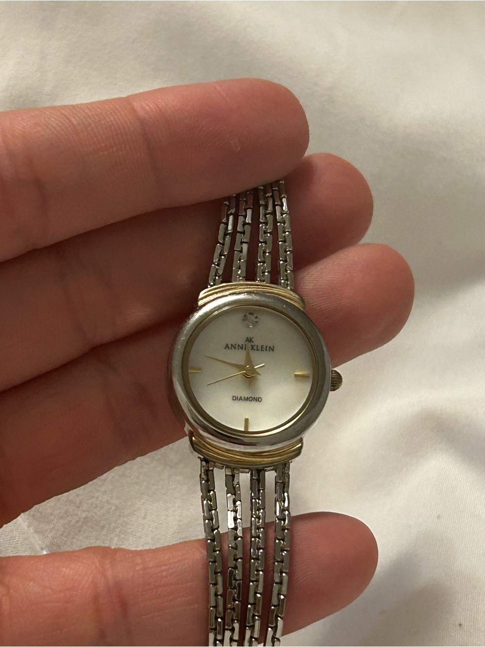 Anne Klein Two-Tone Silver and Gold Women’s Bracelet Watch